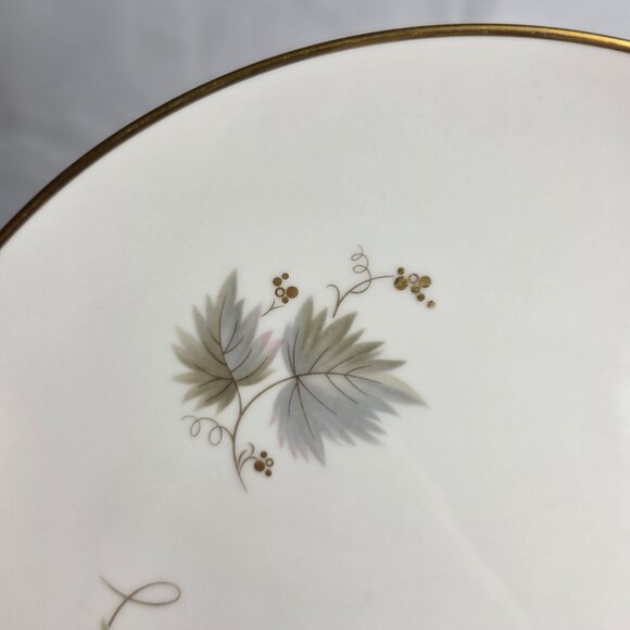 TWO Noritake Fantasia Dinner Plates Ivory with Gold Grapes and Gray Tan Leaves - Picture 3 of 14